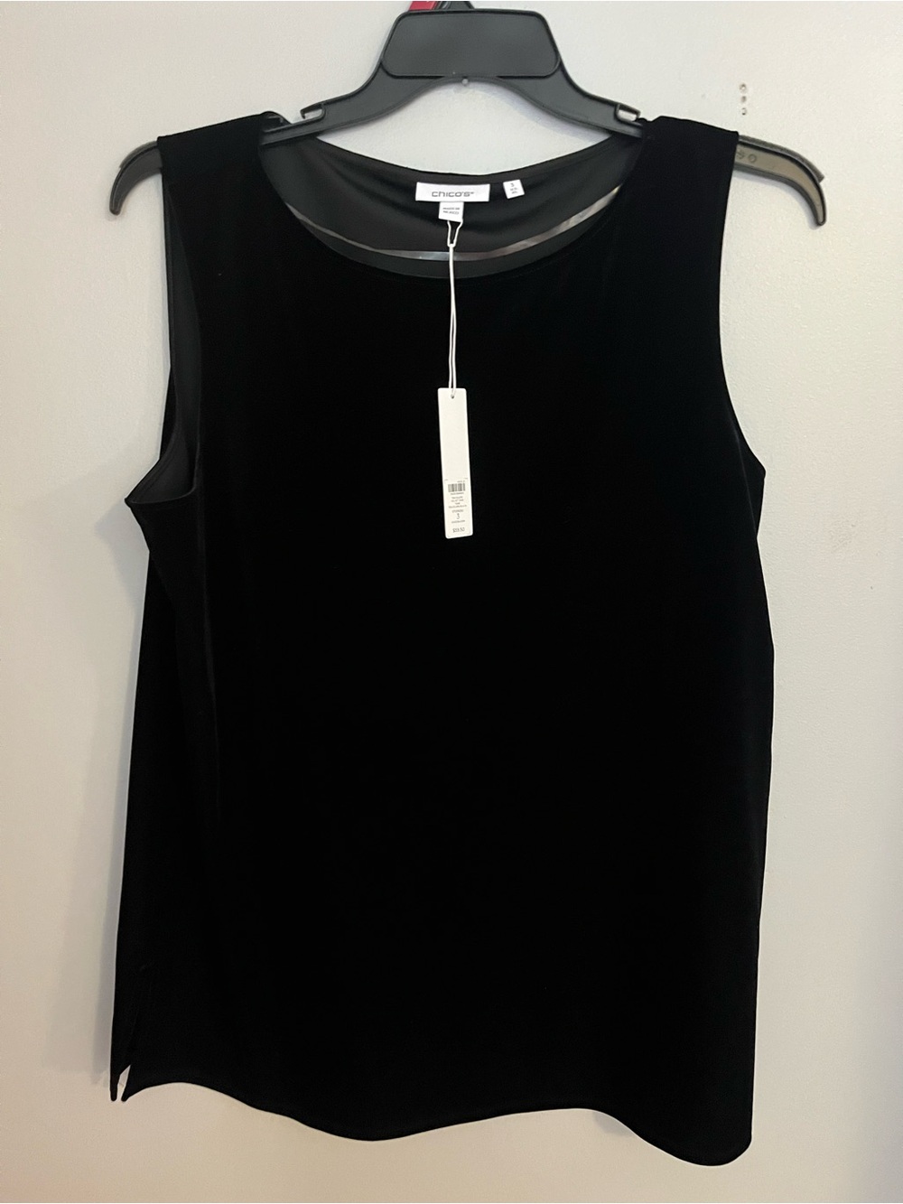Chico's‎ Black Velvet Sleeveless Shell